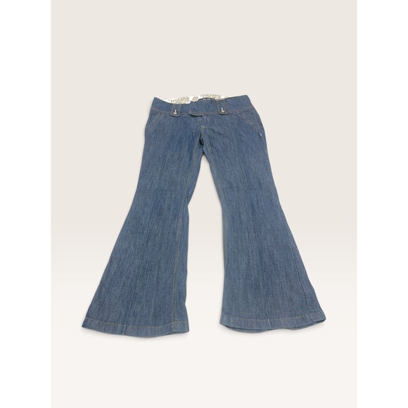 Rewash Denim - Rewash Womens Y2K Low Rise Extreme Flare Bell Bottom Jeans Light Wash Size 9